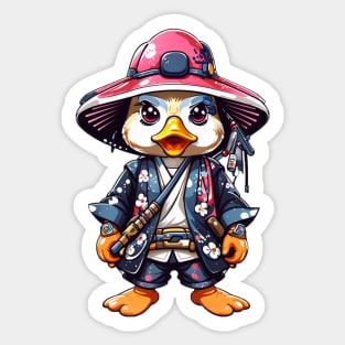 Cute Samurai Duck Tee! Sticker